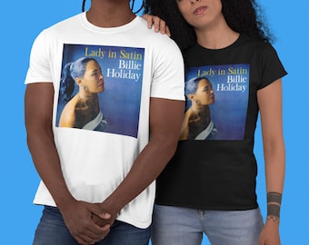 Billie Holiday Tee, Jazz Singer, Vintage, Retro Graphic Print T-Shirt, Unisex, Black History Band Shirt