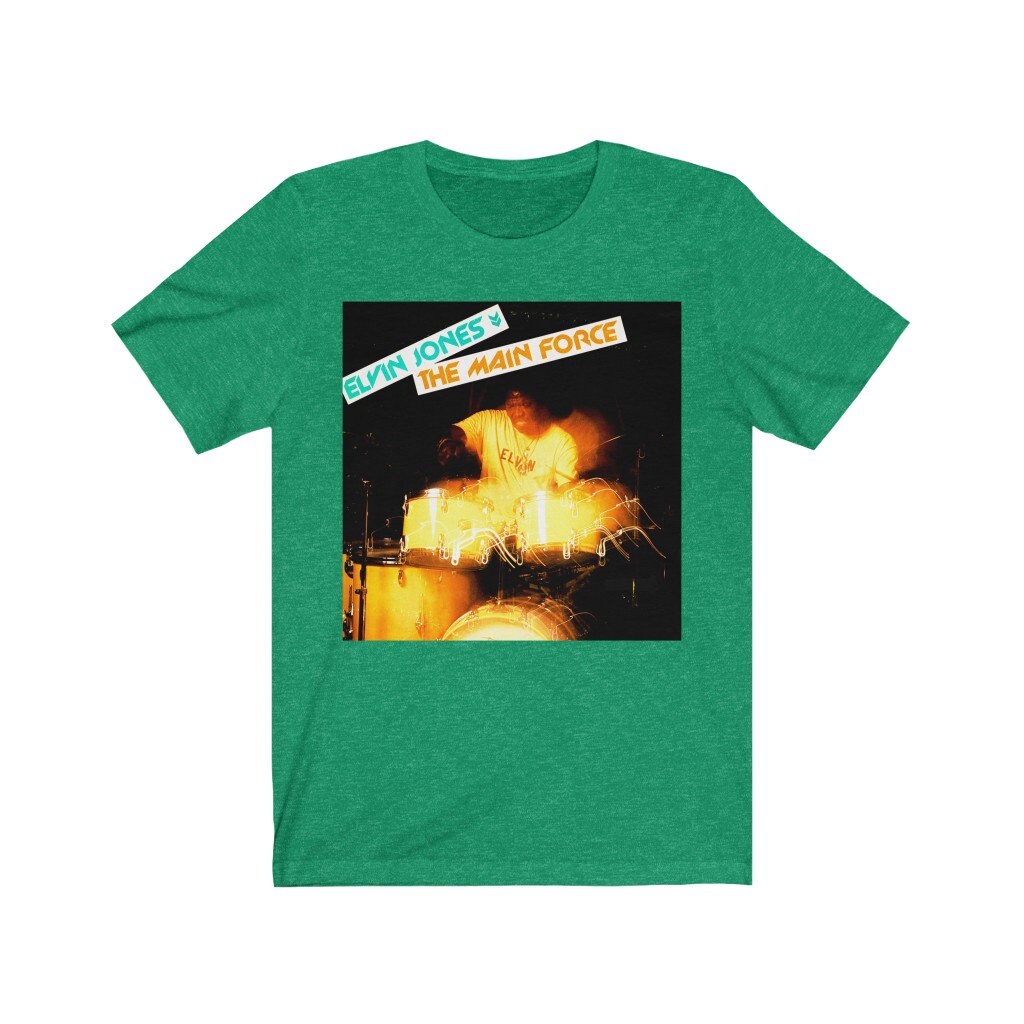 RootsMusicTShirts Elvin Jones Tee Jazz Drums T Shirt Graphic Print Reproduction Album Cover Black Artist Tee