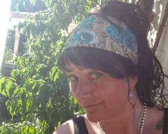 Kalima Haarband "Rosensommer" im Hand gedruckten "Rosen Sommer" Design