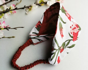 Kalima Haarband "Lilly", Handdruck mit Pflanzenfarben auch reiner Baumwolle, Waschecht