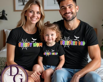 Camiseta de Halloween familiar espeluznante / Camisetas de Halloween familiares a juego Camisetas de Halloween divertidas para adultos, niños y bebés Idea de disfraz familiar espeluznante