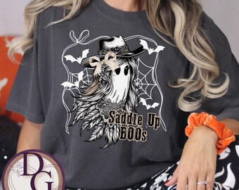 Halloween Coquette Bow T-shirt, Haunted Ghost Fall Shirt, Preppy Trendy Comfort Colors Shirt, Halloween Brushstroke Tee, Halloween Coquette