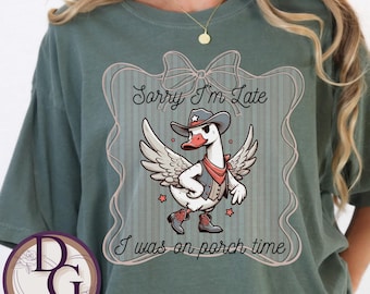 Zabawna koszulka z motywem zwierzęcym Western Goose Graphic Tee, dziwaczna, wygodna koszulka w kolorach, prezent dla miłośników zwierząt, koszulka z humorem na farmie, swobodny top unisex