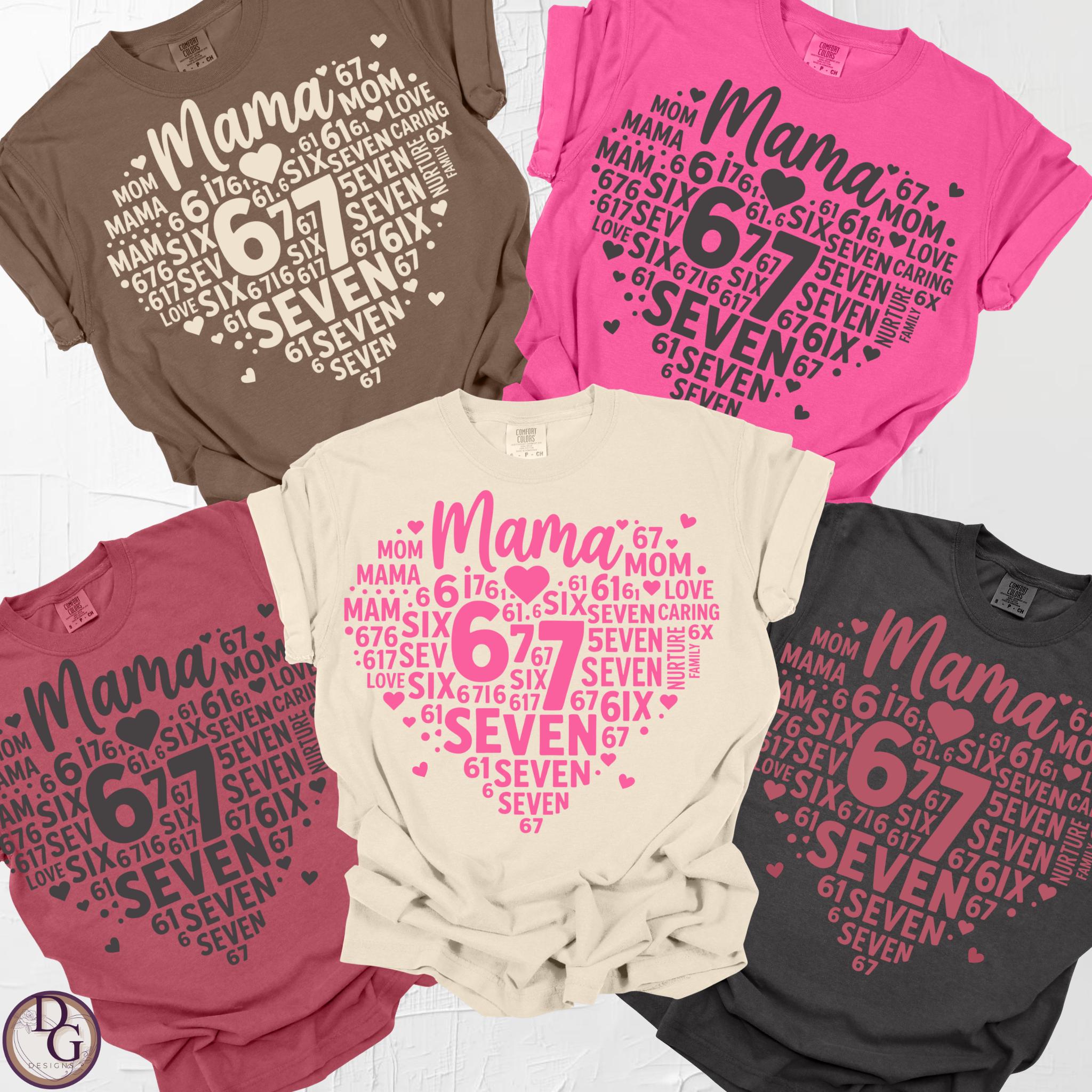maman⭐︎ Mama Meme Shirt – Six Seven Trend Mama Tee, Custom Kids Numbers