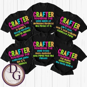Funny Crafting T-Shirt | Comfort Colors Black or Pepper | Scrapbook & Cricut Humor | DIY Gift for Crafters | Crafty Quote Tee Craft Retreats