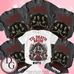 Skeleton Bride Halloween T-Shirt | Gothic Bachelorette Party Tee | Til Death Bride Comfort Colors Shirt | Spooky Wedding Gift