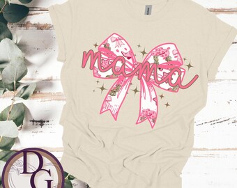 Western Coquette Bow Mama T Shirt  Cowprint Country Mama Shirt Boho Cowgirl Graphic Tee Rodeo Style for Moms Unisex Western shirt
