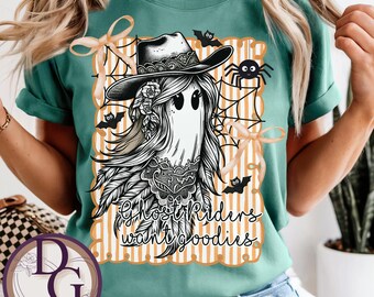 Western Halloween Coquette Bow T-shirt, Haunted Ghost Fall Shirt, Preppy Trendy Comfort Colors Shirt, Halloween Brushstroke Tee, Coquette