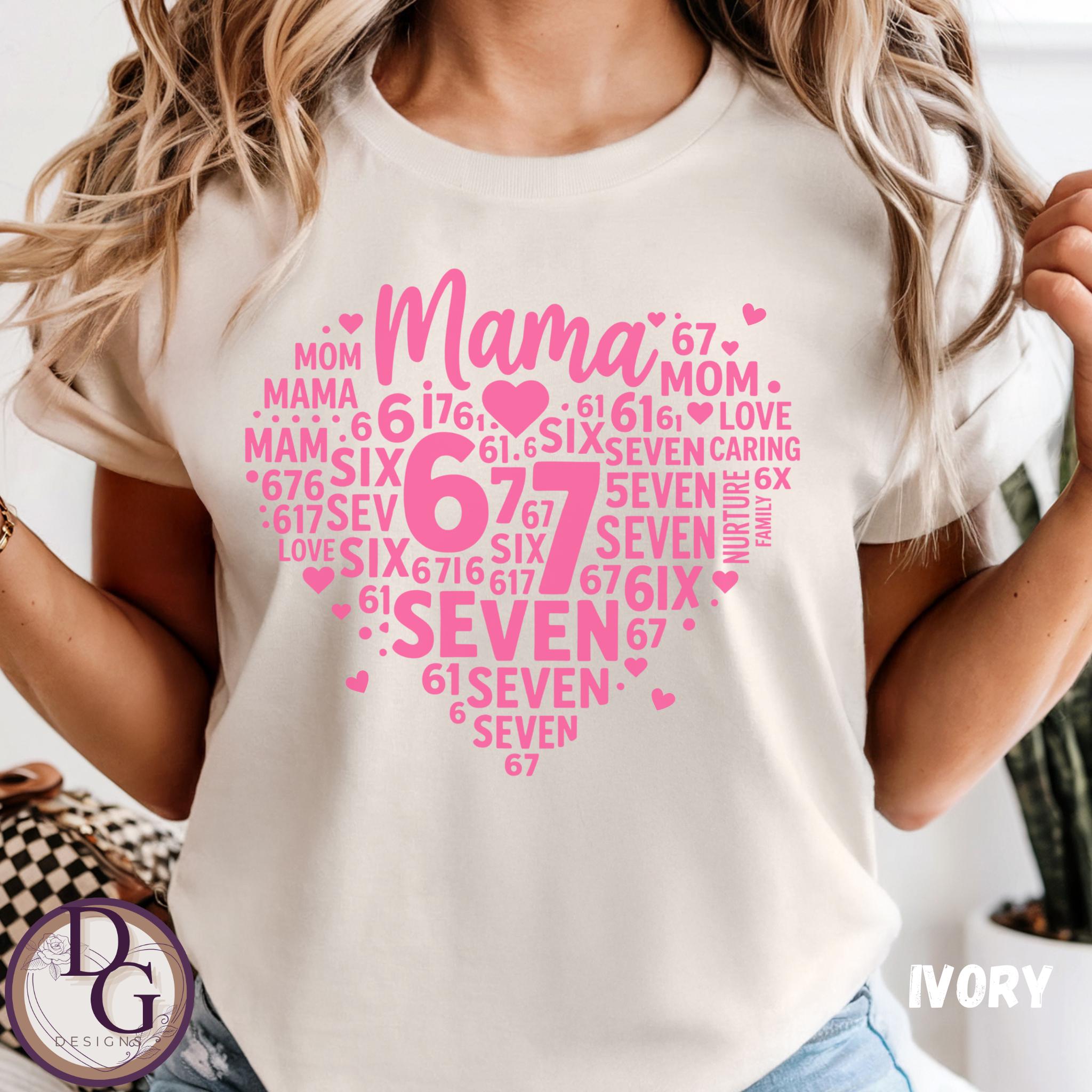 Mama Meme Shirt – Six Seven Trend Mama Tee, Custom Kids Numbers