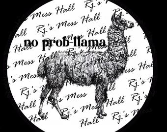 Seria Sassy Animal: No Prob-llama do pobrania w wersji cyfrowej, do użytku osobistego jako naklejka, kalkomania itp.