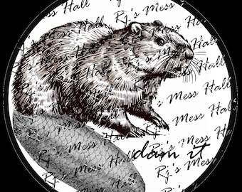 Seria Sassy Animal: Dam it beaver, do pobrania w wersji cyfrowej, do użytku osobistego jako naklejka, kalkomania itp.