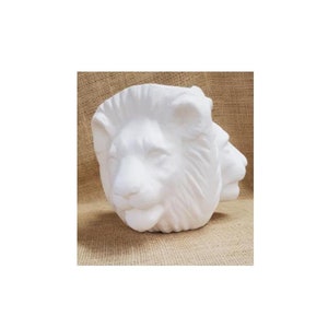 Lion Head planter or vase.  Unusual with three faces.