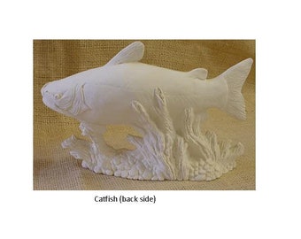 CATFISH bullHead SPORTS READY TO PAINT CERAMIC BISQUE 8 INCH Made in USA 