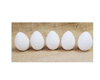 Lace look hen sized Easter eggs - set of 5 different designs