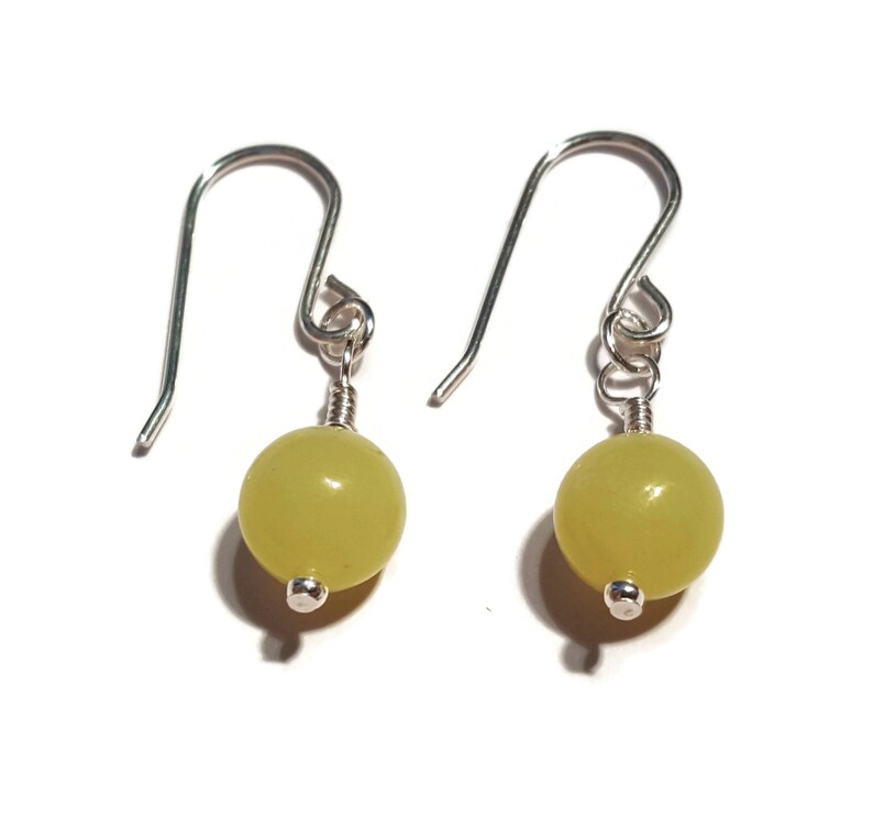 Female Birthday Supprise Gift Wear Jade Earrings Silver Natural Olive Jade Jewellery Green Gemstone Bead Statement Earrings