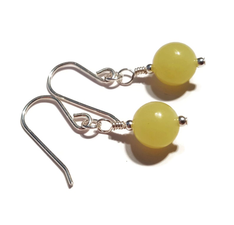Female Birthday Supprise Gift Wear Jade Earrings Silver Natural Olive Jade Jewellery Green Gemstone Bead Statement Earrings
