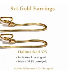 9ct Gold Earrings, Dangle Drop Earrings with 6mm Gold Balls, Gift Boxed image 3