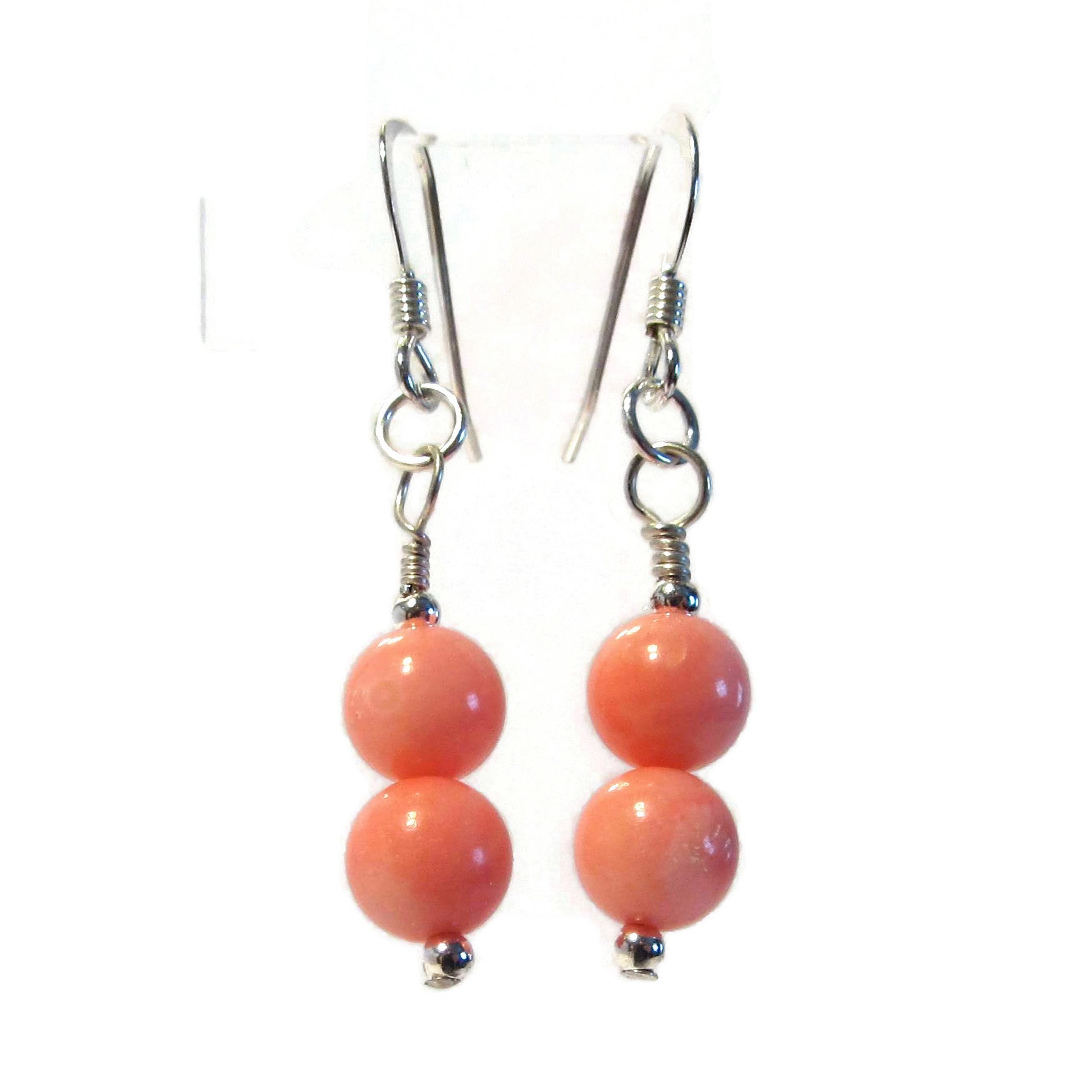 Boucles D’oreilles En Corail Rose Et Argent 925 – Splendide Et Féminin