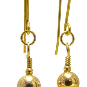 9ct Gold Earrings, Dangle Drop Earrings with 6mm Gold Balls, Gift Boxed image 6