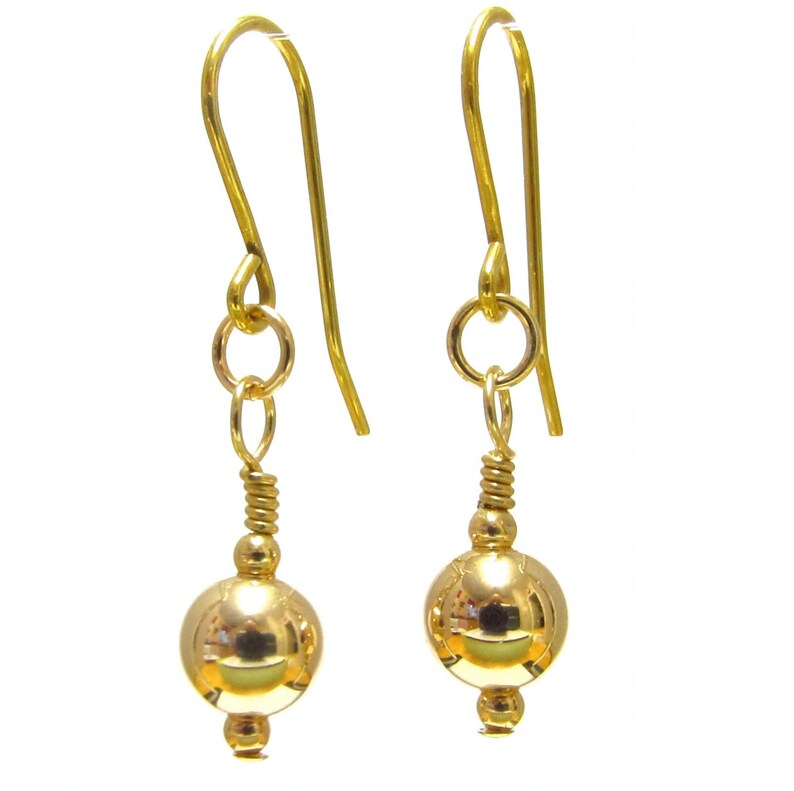 9ct Gold Earrings, Dangle Drop Earrings with 6mm Gold Balls, Gift Boxed image 7