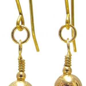 9ct Gold Earrings, Dangle Drop Earrings with 6mm Gold Balls, Gift Boxed image 8