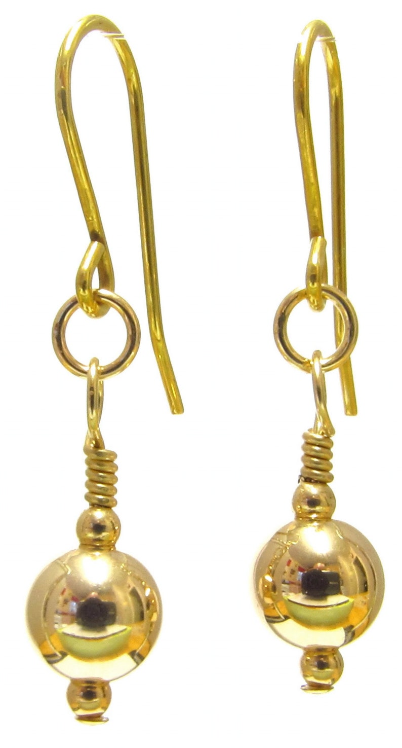 9ct Gold Earrings, Dangle Drop Earrings with 6mm Gold Balls, Gift Boxed image 8