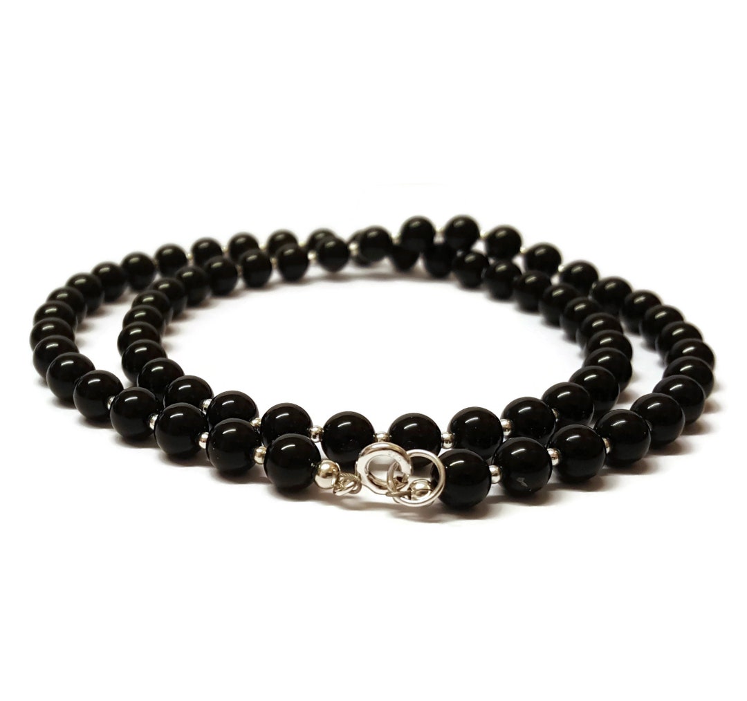 thumbnail image 2 of JaeBee Men's Black Onyx And Silver Beaded Necklace - New With Tags 2 of 3