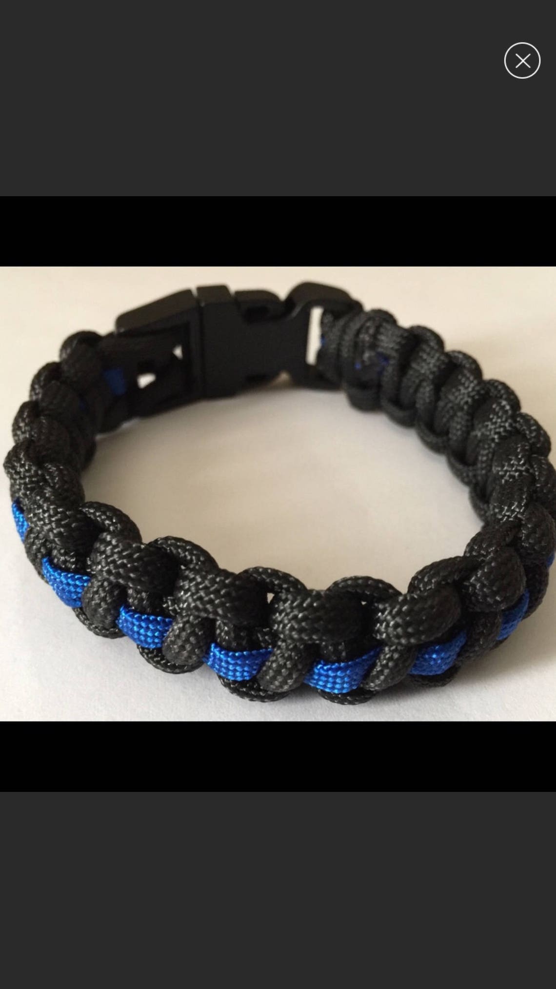 Thin Blue Line Paracord Bracelet With Buckle or Slip Knot Etsy
