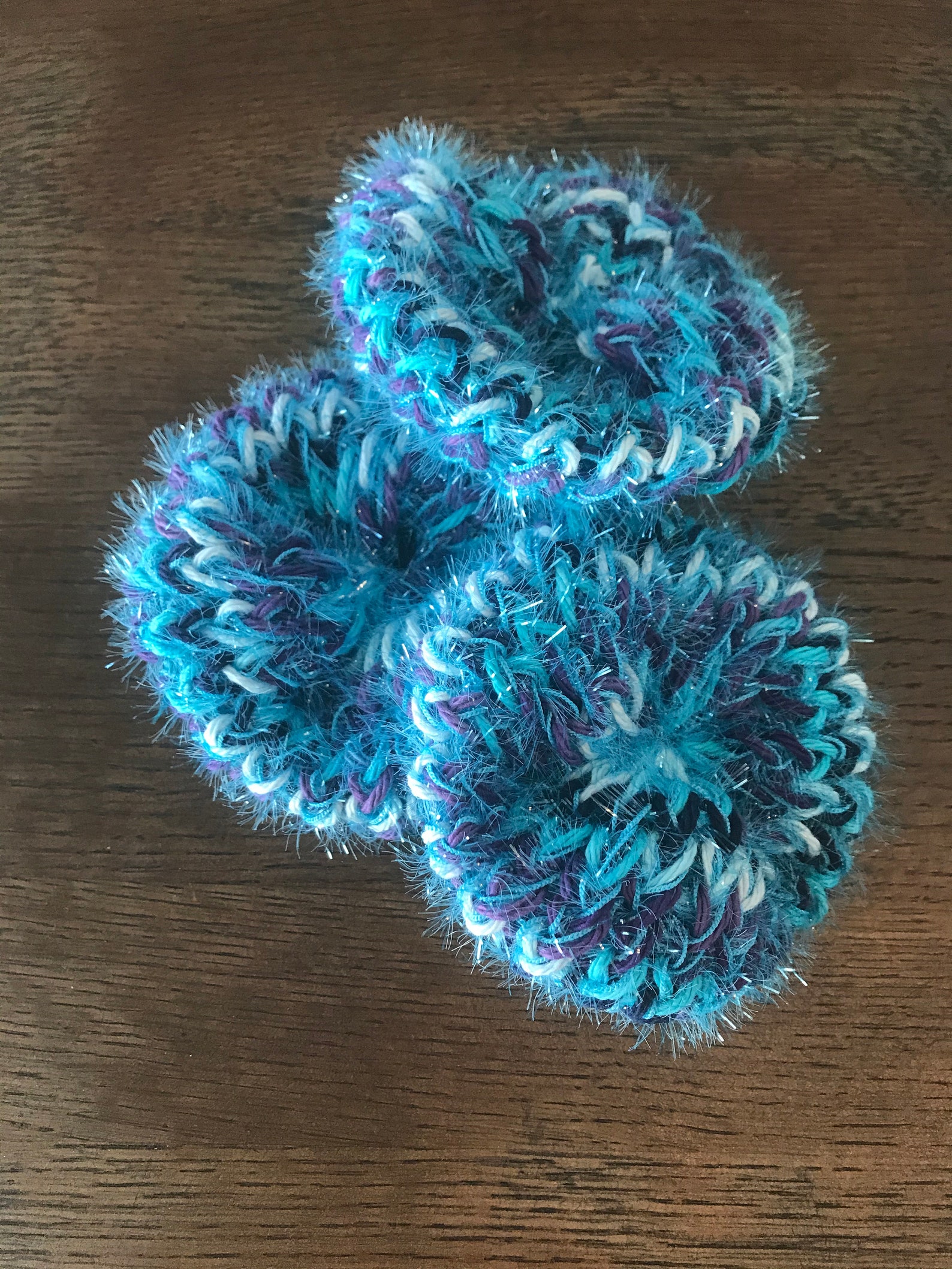 Set of 3 Handknitted Dish Scrubbies Etsy