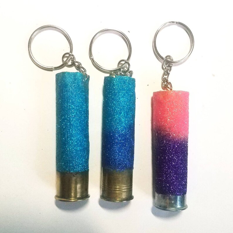 20 Gauge Shotgun Shell Keychains Glitter Etsy