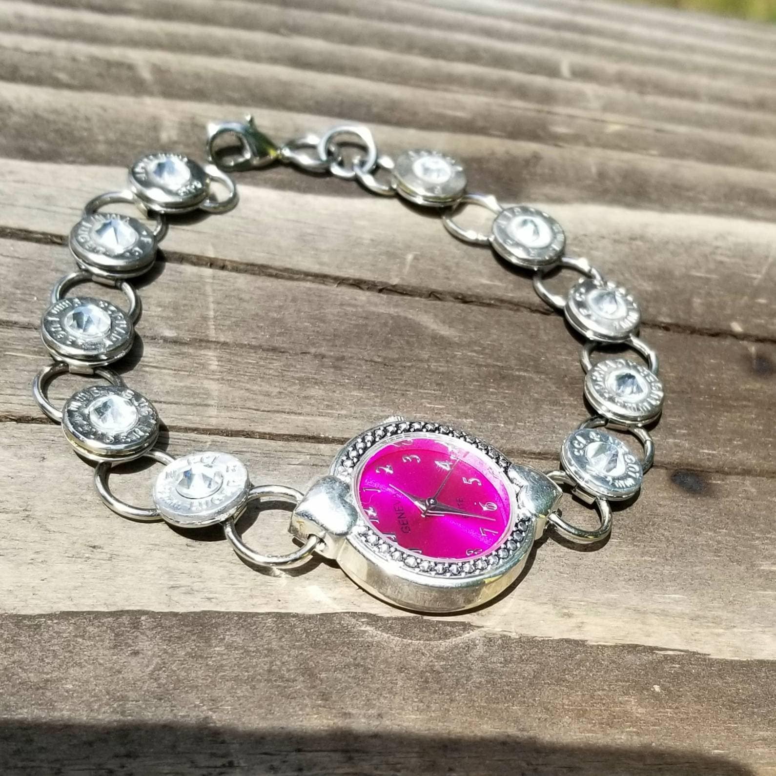 Tennis Bracelet Bullet Watch Pink Gift for Her - Etsy