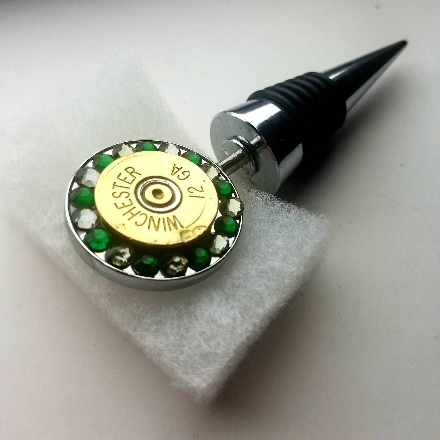 12 Gauge Shotgun Shell Bottle Stopper With Crystals - Etsy