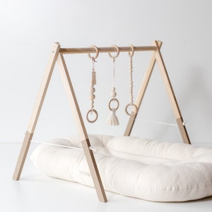 Black Edition Wooden Baby Gym Baltic Oak Baby Gym Infant Etsy Ireland