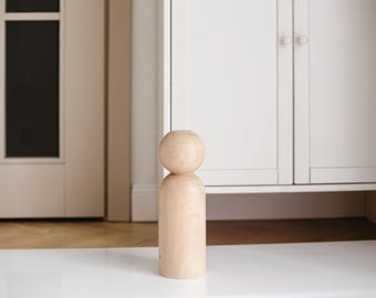 Pata de madera para mesa de centro hecha a mano: fresno, roble o abedul sin tratar - Alto: 305 mm