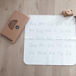 English Alphabet, Learning mat, Alphabet Letters, Kindergarten, Placemat, Kids mat, Montessori, ABC, ABC mat, Playroom decor, Eco leather image 1