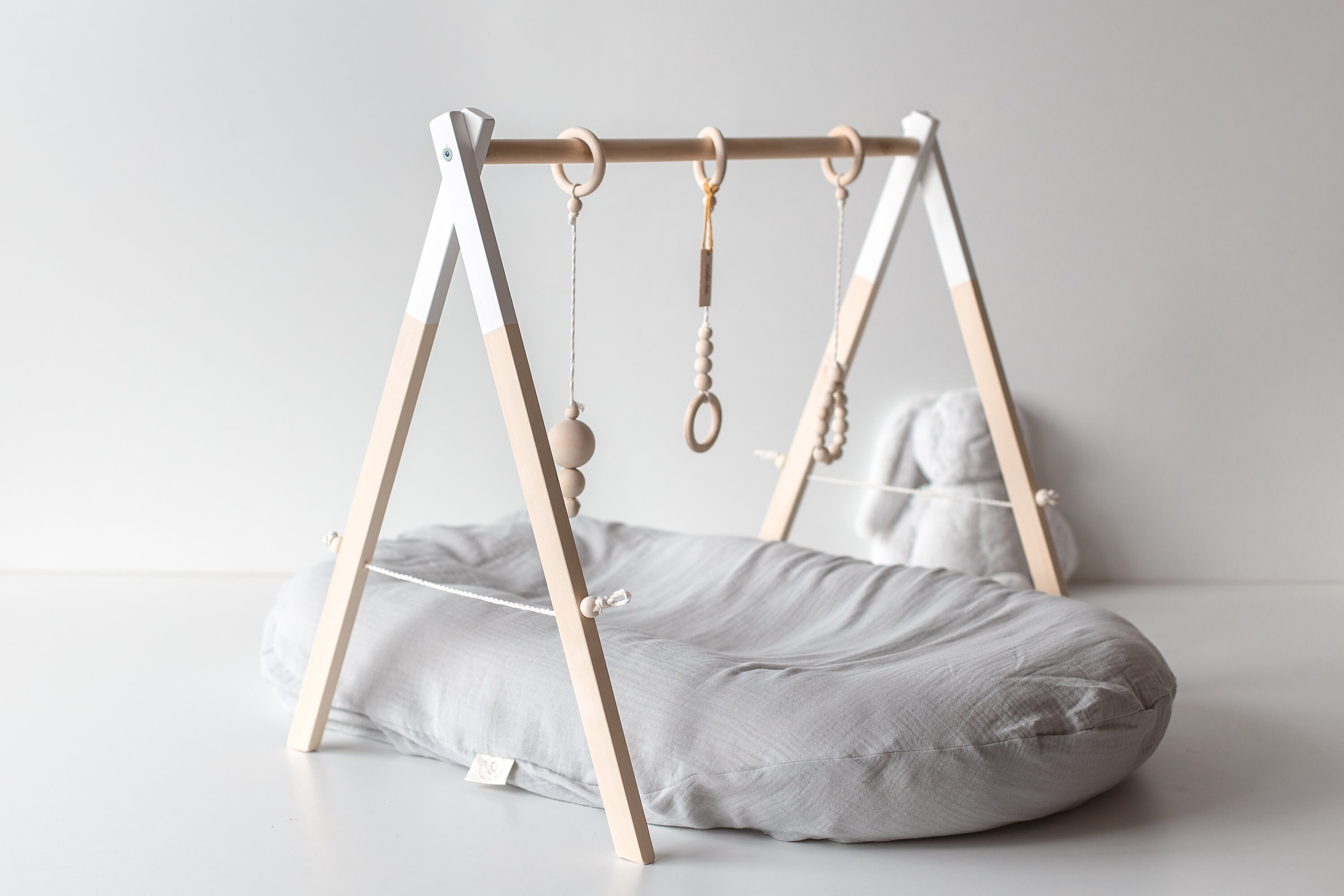 Montessori Baby Gym White Baby Gym Wooden Baby Gym Baby Etsy Hong Kong