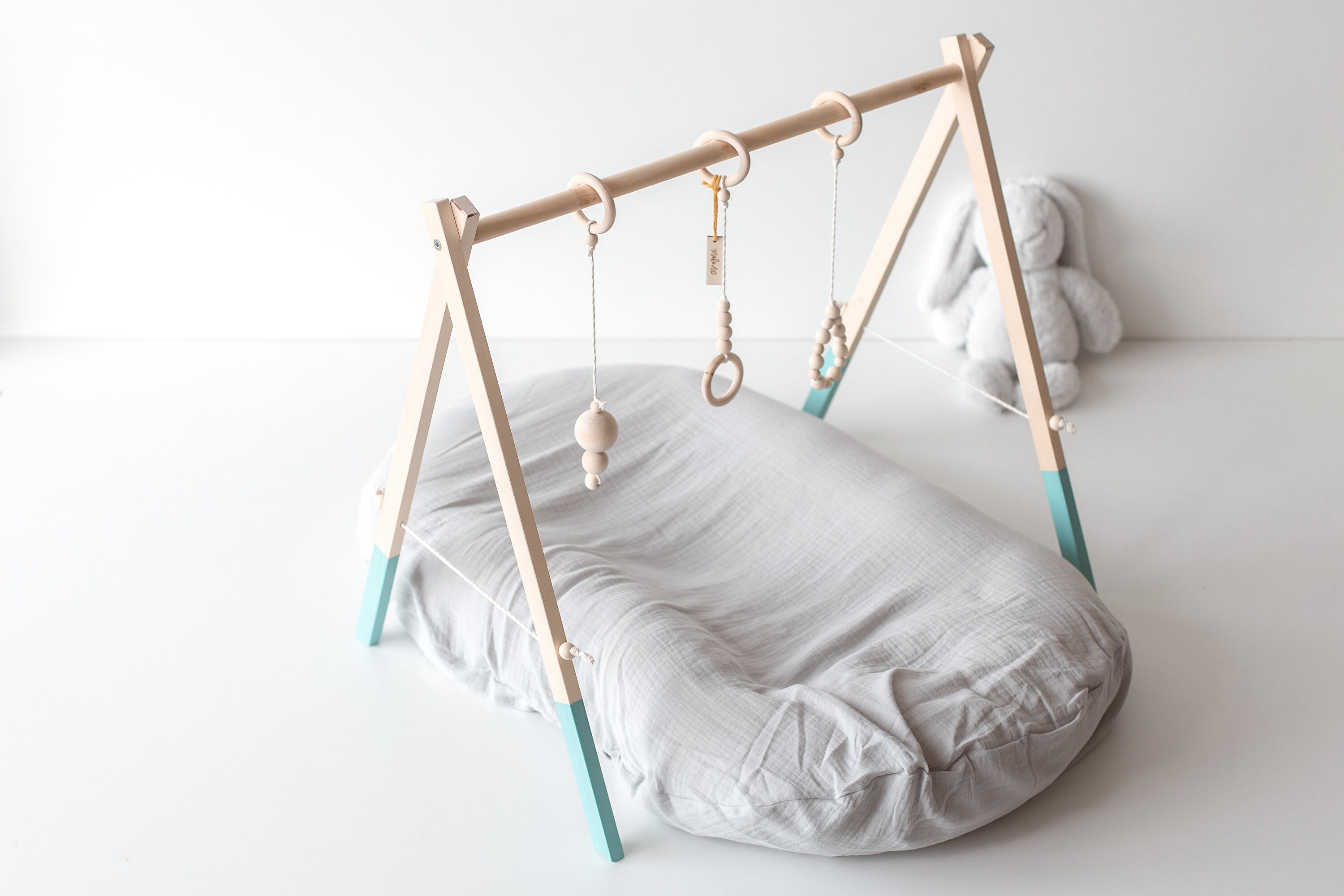 Wooden Baby Gym Green Verditer Baby Activity Gym Wood Etsy