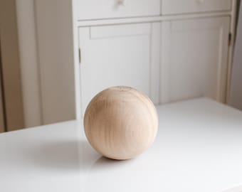 Handmade Turned Wood Furniture Leg Sphere H180mm : Baltic Birch, Ash, or Oak