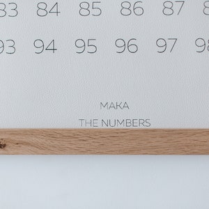 Numbers Hanging Canvas, Numbers, Classy Kids' Room/Nursery Decor, Wooden Frame Poster, Nursery Wall Hanging, Eco Leather, Wooden Frame, Oak image 5