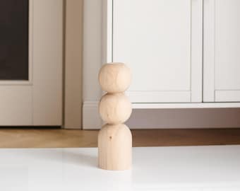 Pata de madera para mesa de centro hecha a mano: fresno, roble o abedul sin tratar - Alto: 305 mm