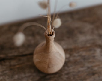 Minimalist Wooden Vase, Vase For Dried Flowers, Light Oak Wood Vase, Turned Wood Vase, Minimalist Scandinavian Decor, Hygge Simple