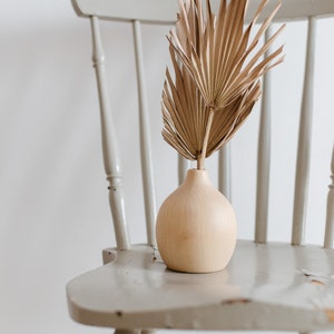 Minimalist Wooden Vase, Vase For Dried Flowers, 120mm, Light Birch Wood Vase, Turned Wood Vase, Minimalist Scandinavian Decor, Hygge Simple