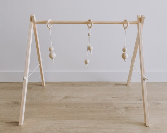 wooden baby activity gym