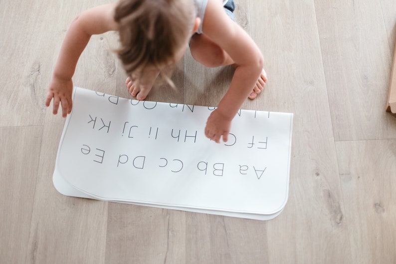 English Alphabet, Learning mat, Alphabet Letters, Kindergarten, Placemat, Kids mat, Montessori, ABC, ABC mat, Playroom decor, Eco leather image 3