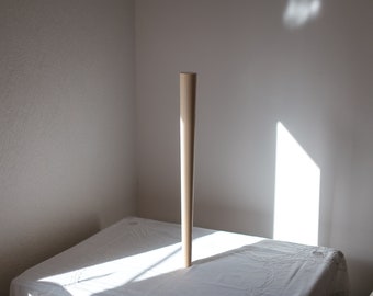 Hand Turned Wood Furniture Leg: Baltic Birch, Ash, or Oak (Unfinished)