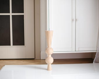 Natural Wooden Coffee Table Legs – 400mm Height – Turned Raw Wood Furniture Feet – Unfinished – 1pcs.