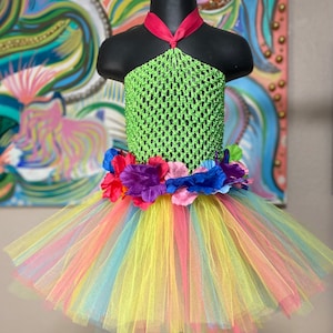 Island Girl Tutu dress, Luau girl flower dress, Lilo inspired costume