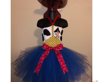 Cowgirl Inspired Tutu Dress Costume, Woody Halloween Costume Tutu Dress, Jessie Tutu Dress Costume for toddlers birthday dress pageant dress