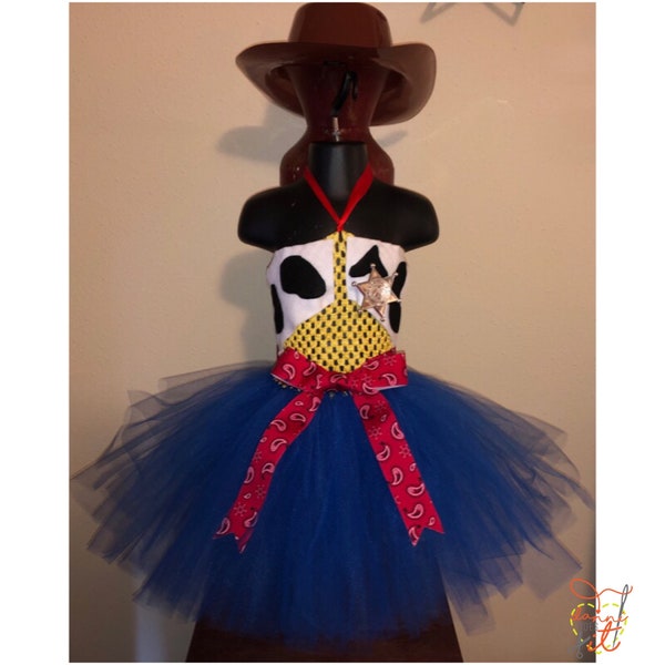 Cowgirl Inspired Tutu Dress Costume, Woody Halloween Costume Tutu Dress, Jessie Tutu Dress Costume for toddlers birthday dress pageant dress
