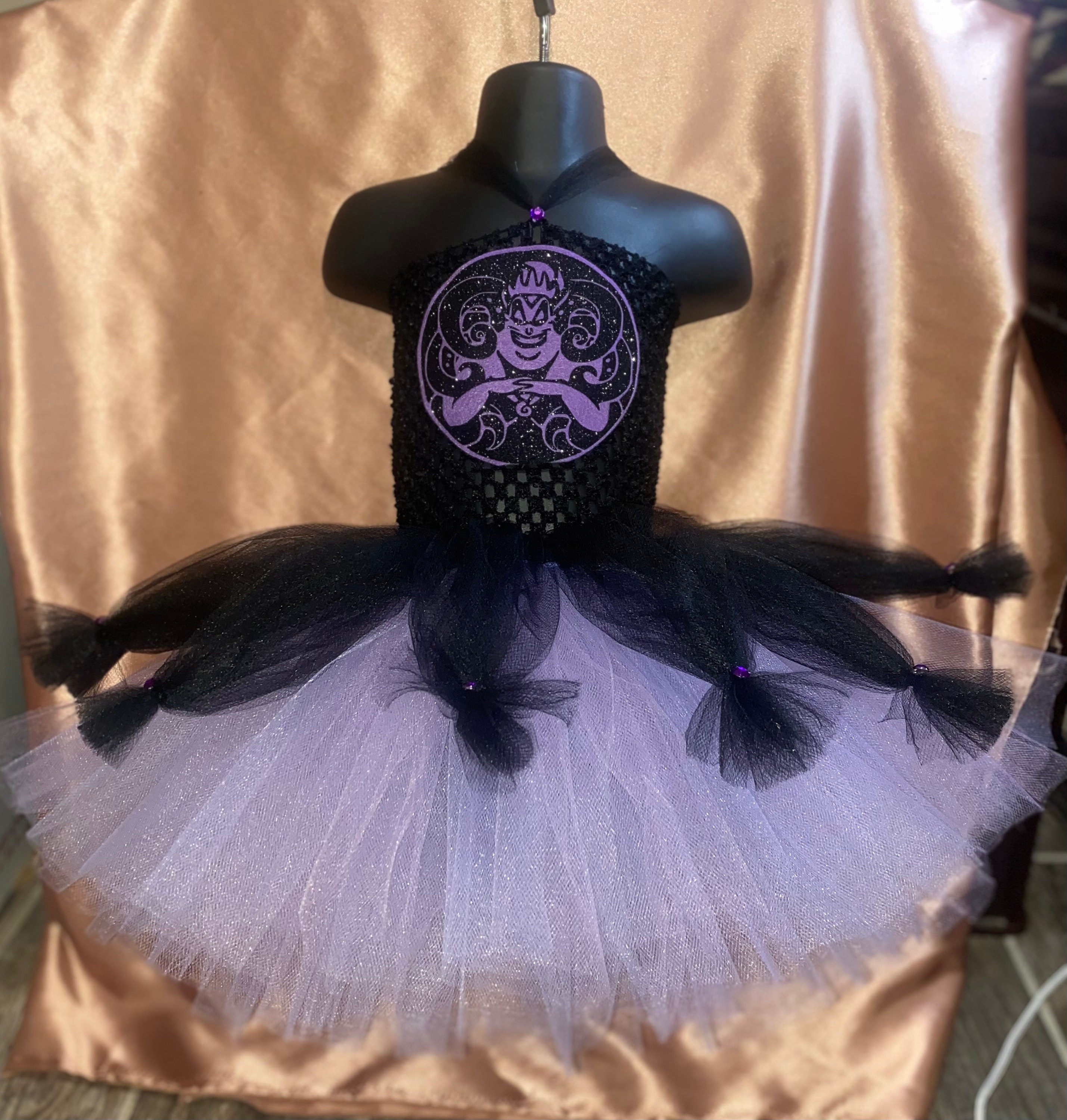 purple octopus dress Evil Octopus Costume Tutu Dress, Ursula Inspired Dress for toddlers, Halloween costume, Cosplay, The Little Mermaid Inspired Costume